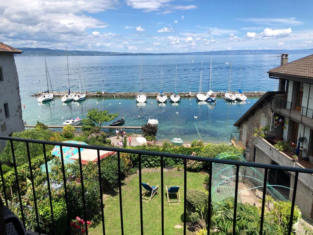 A Room With A View - Maisonnette Dans Bourg Medieval Au Bord Du Lac Leman Yvoire Buitenkant foto